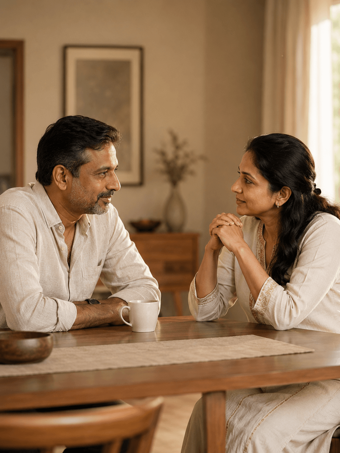 Indian couple talking
