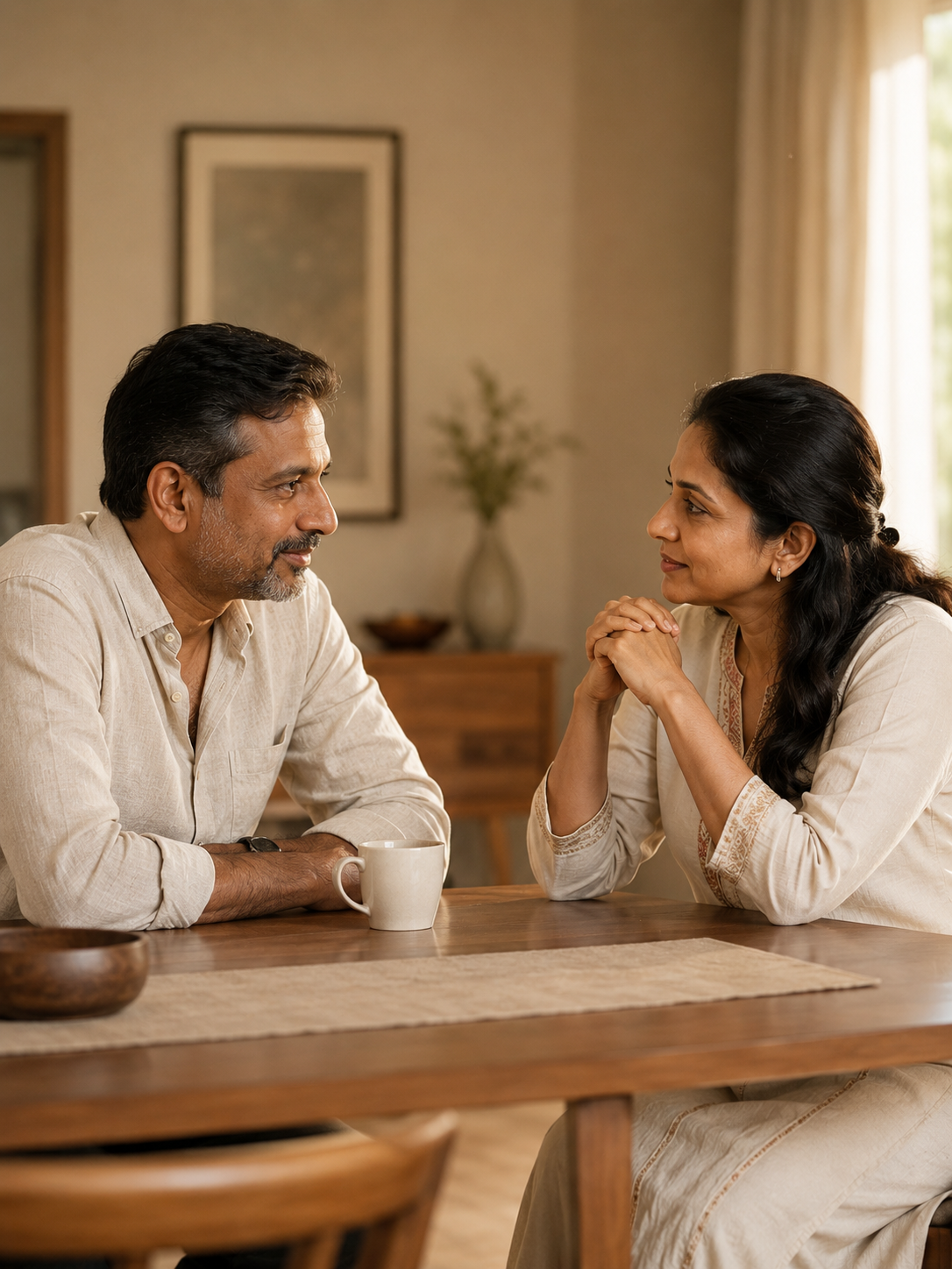 Indian couple talking